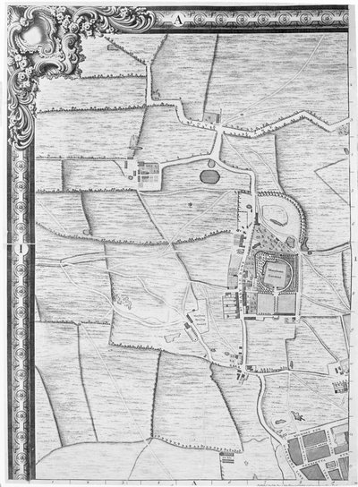 メリルボーンの地図、ロンドン、1746 作： John Rocque